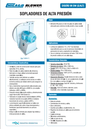 Catálogo de Sopladores de Alta Presión y Bajo Caudal - D99 SW